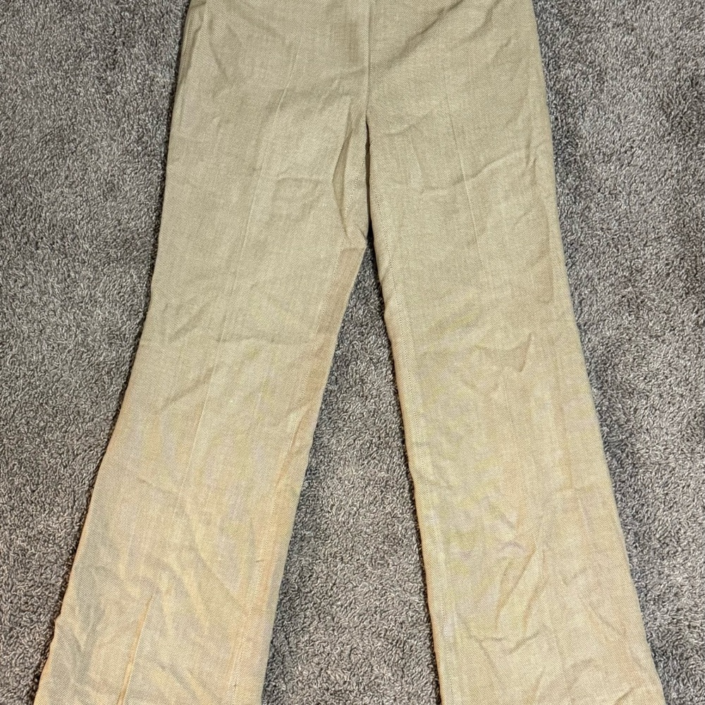 New York and Company Women’s Pants Size 10 Flare Mid Rise Khaki Stretch